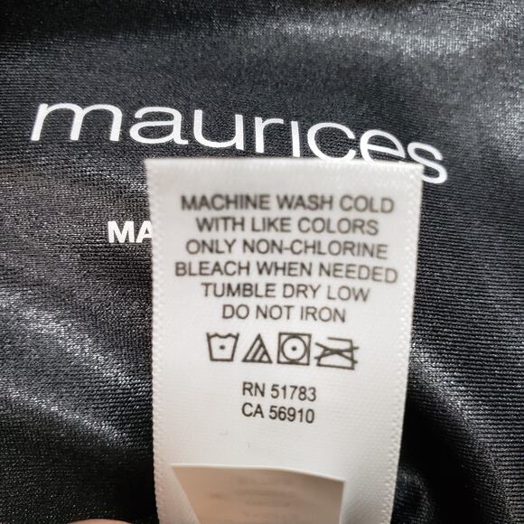 Maurices Pants Black Shiny Faux Leather Look XL Ankle Slim Straight Rocker NWT - Picture 10 of 11